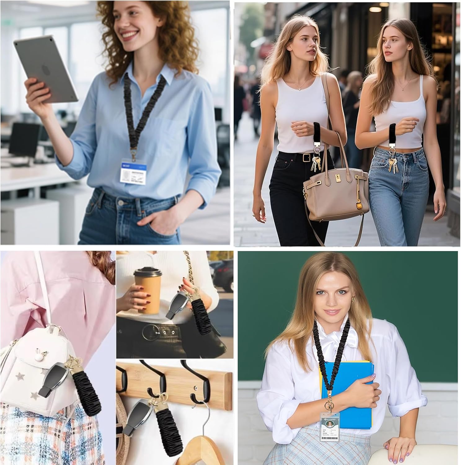 Teacher Lanyard,Scrunchie Lanyards for ID Badges Keys,Retractable Stretchy Teacher Lanyard with Id Holder for Women,Nurse - Image 6