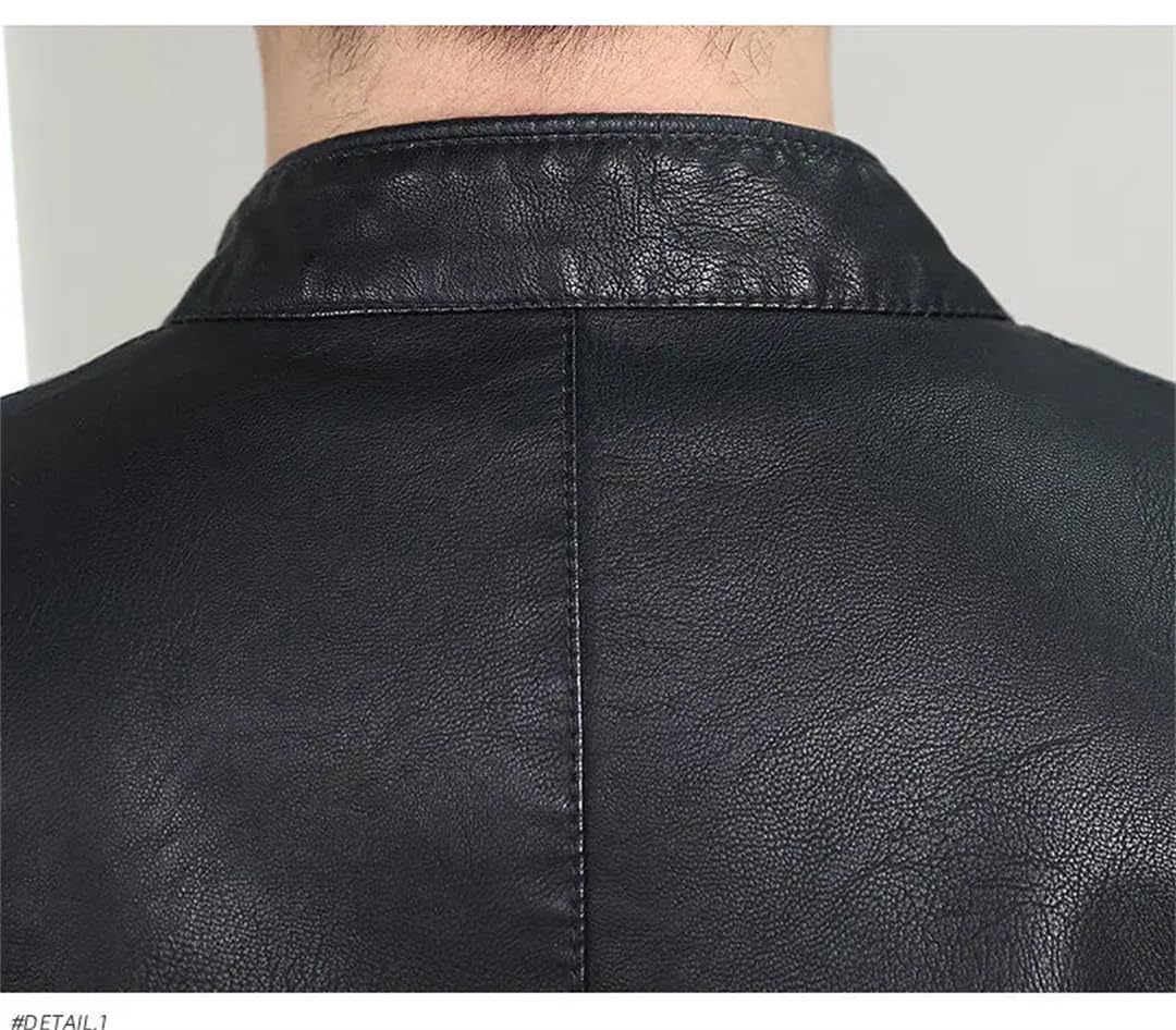Mężczyźni wiosna okrągły dekolt motocykl rower streetwear społeczny biznes PU płaszcze skórzane kurtki