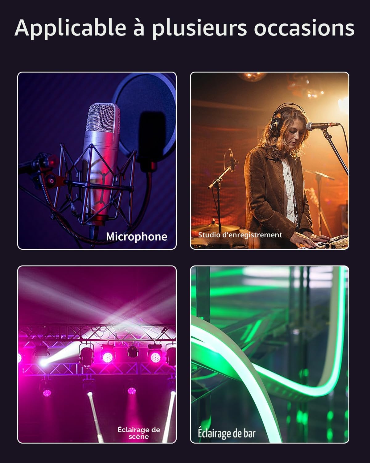 Xespis 6 Pack Câble XLR DMX 5M, 3 Broches Mâle Femelle, Connecteur Audio 3 Pins Pour Microphone et Contrôleur