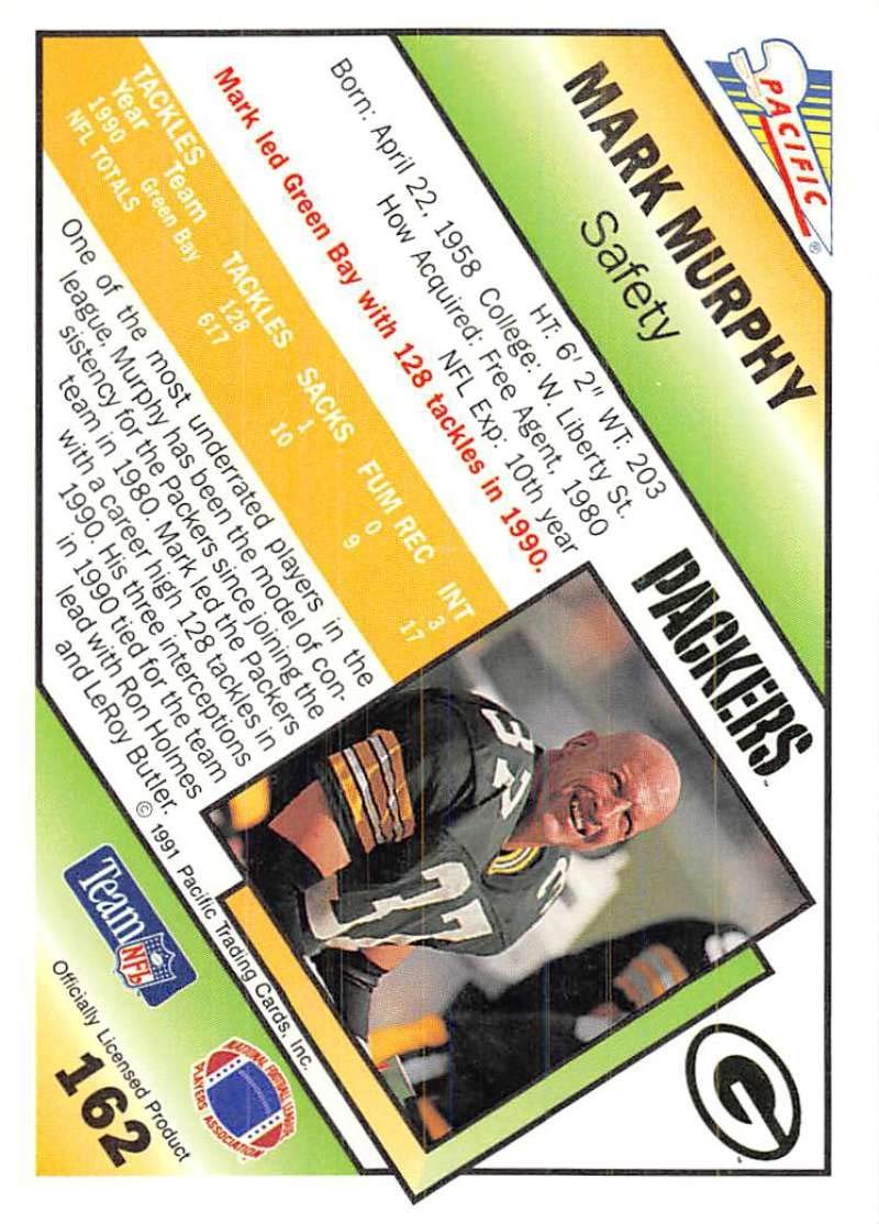 Amazon.com: 1991 Pacific Football #162 Mark Murphy Green Bay