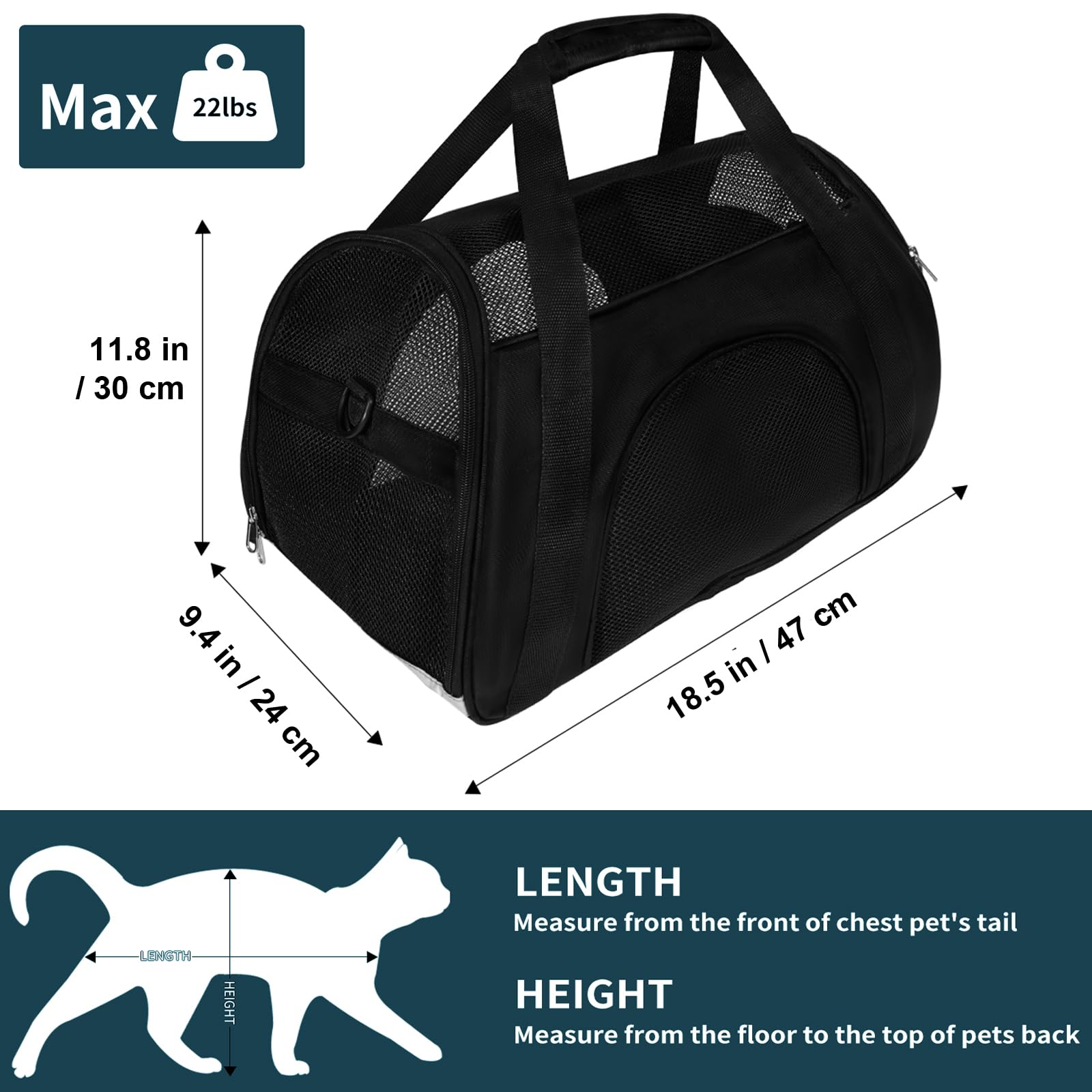 Soft Sided Portable Cat Carrier - Image 2