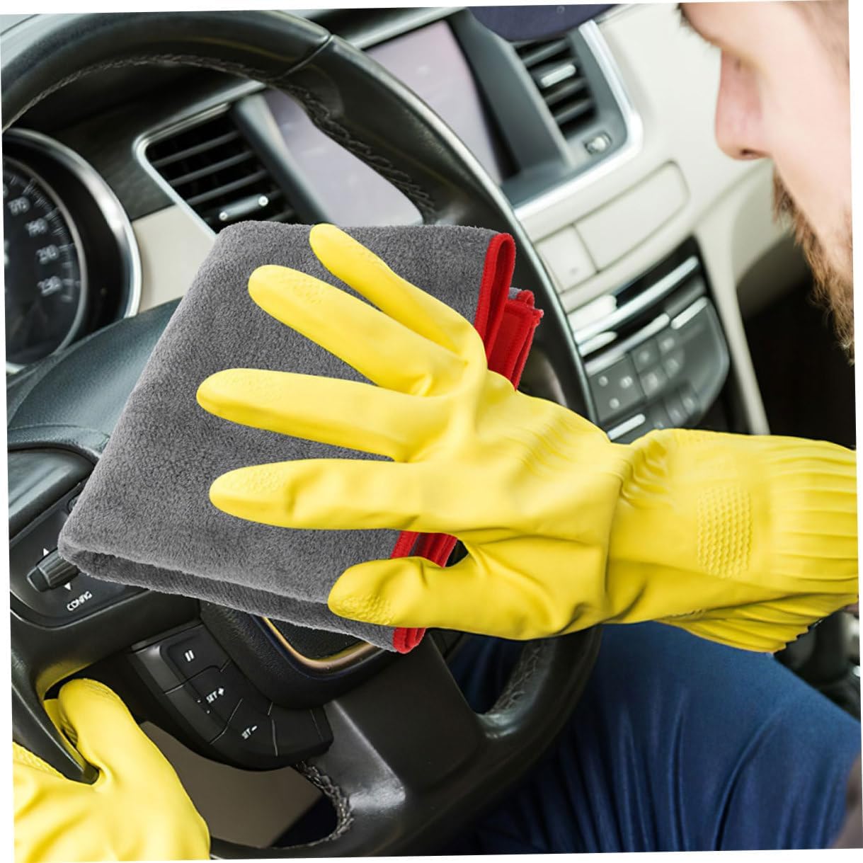 5pcs Car Drying Towels Set, Ultra Soft Absorbent Microfiber Cloths 60x30cm, Reusable Car Wash Towels for Vehicle Exterior Cleaning and Drying