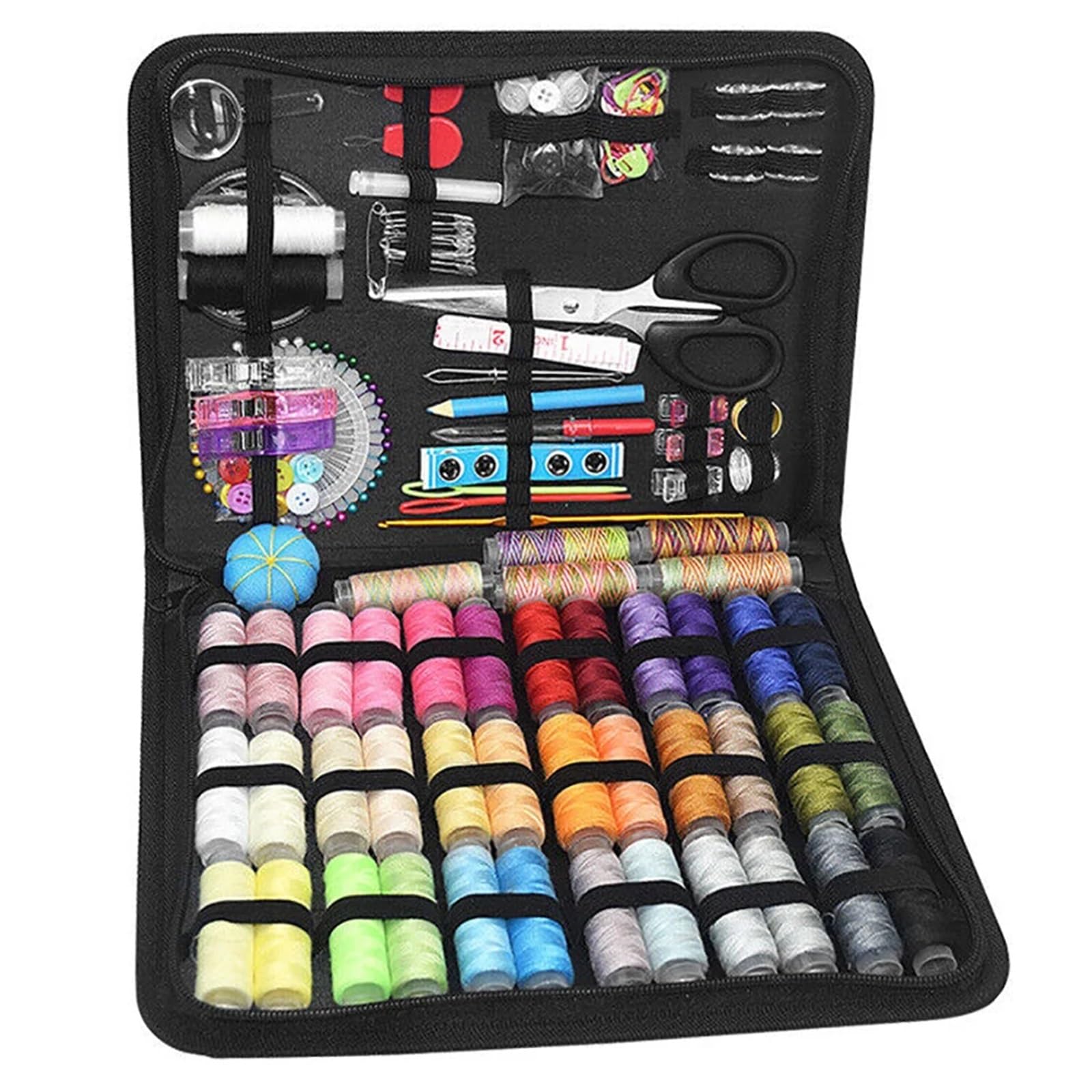 Sewing Kit Compact and Portable 230Pc Large Portable Sewing Kit Home Travel Case Needles Thread Scissors Set Box