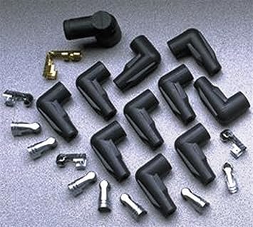 Taylor Cable 46051 Black Low Profile Distributor and Coil Boot/Terminal Kit - Set of 11