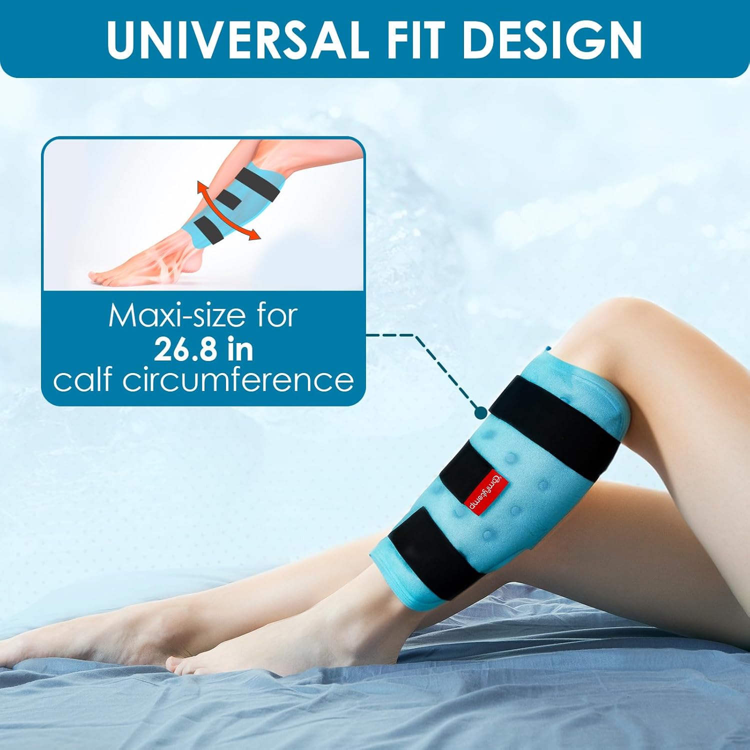 Comfytemp Resuable Gel Shin Splint Ice Packs 2 Pack and Leg Heating Pad Bundles