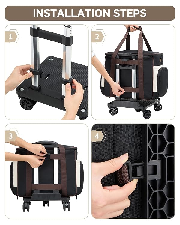 Amythe Rolling Teacher Tote Bag with Accordion File Organizer, 5-Wheel 15.6" Laptop Briefcase with Lunch Box, Wheeled Work Bag for Business, Office, Craft-Black by Amythe - Used condition - Image 7