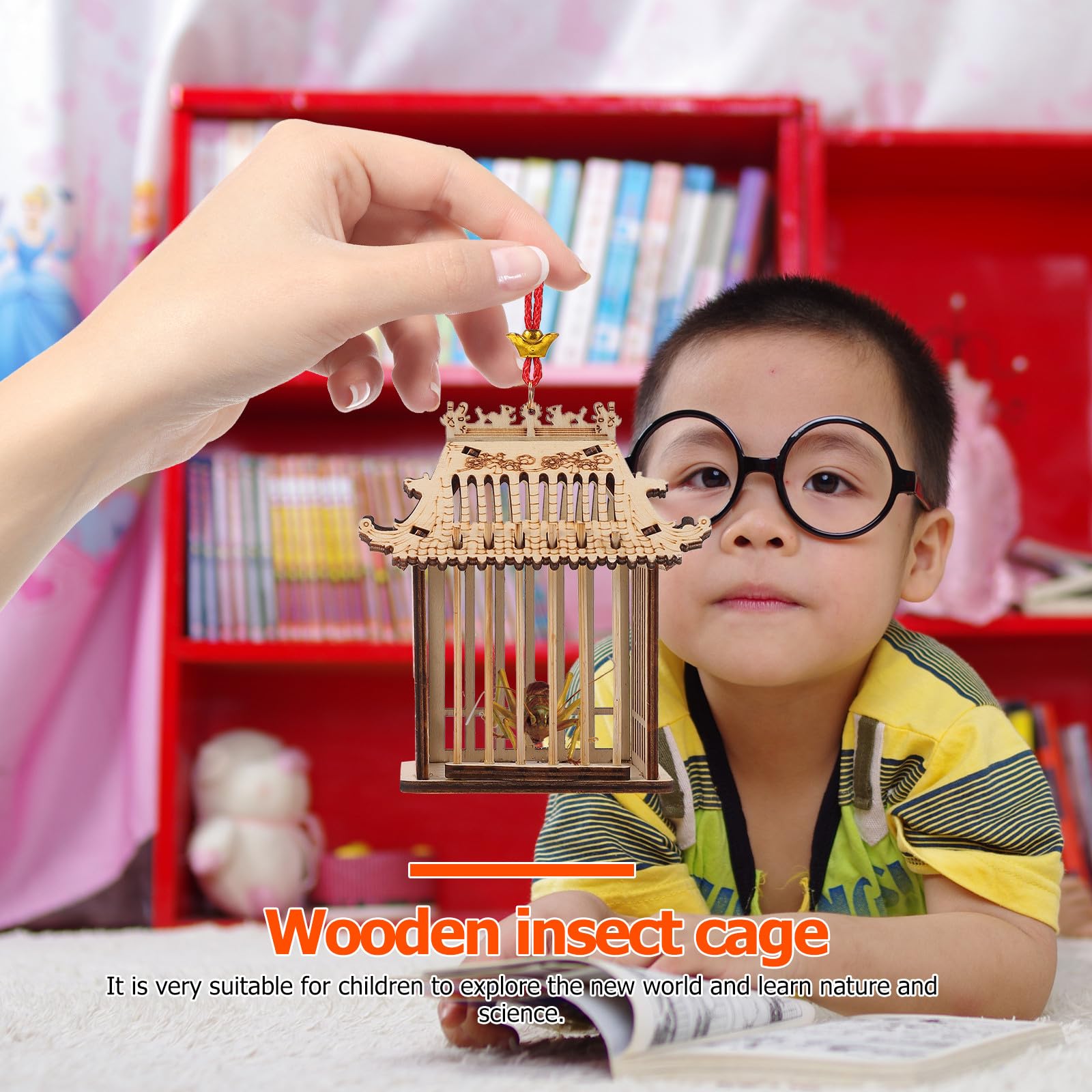 Abaodam Jaula para Grillos de Plástico Marrón Práctica y Reutilizable Diseño Portátil Adecuado para Niños y Transporte Seguro