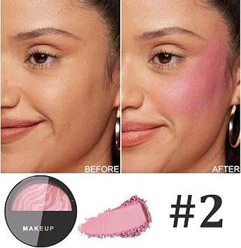 Baked Blush - Lightweight Powder Blush with Natural Finish, Soft Blusher for Daily Makeup, Lightweight Natural Finish, Cheek Colour for Older Women