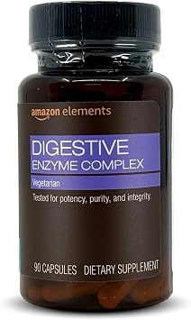 Amazon Elements Digestive Enzyme Complex Capsule, Supports Healthy Digestion, 45 Servings, 90 Count Pack of 1 Previously Revly
