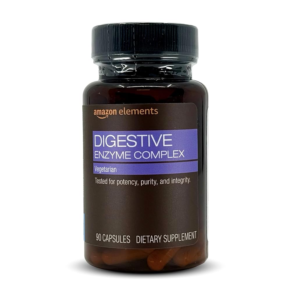 Amazon Elements Digestive Enzyme Complex Capsule, Supports Healthy Digestion, 45 Servings, 90 Count (Pack of 1) (Previously Revly)