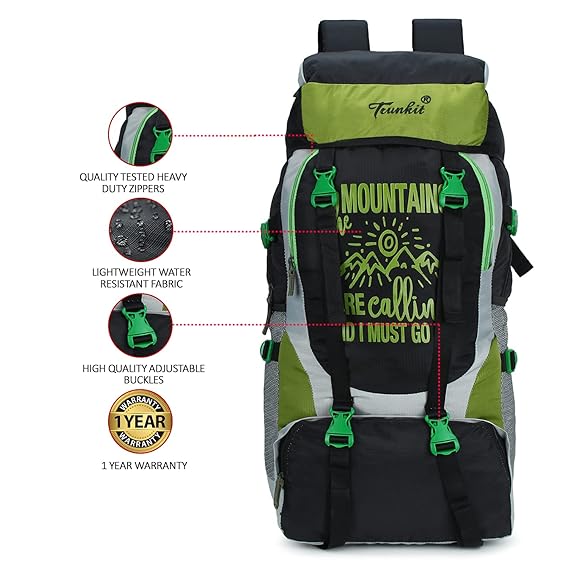 Trunkit Waterproof Travelling Trekking Hiking Camping Bag Backpack Series 55 litres Mt Calling Rucksack with Rain Cover
