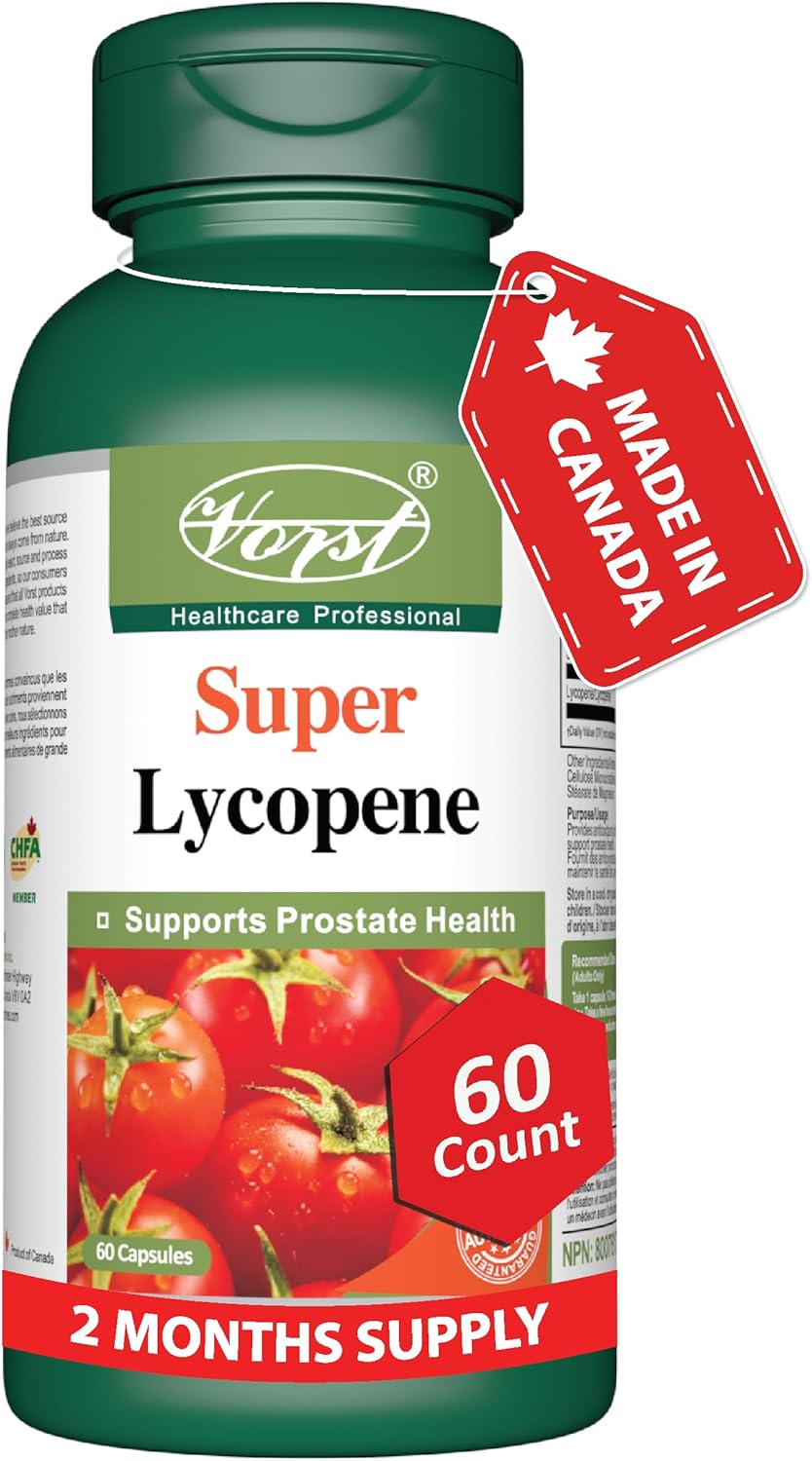 VORST Premium Lycopene 30mg with Zinc and Selenium 60 Capsules | Antioxidant Supplement for Prostate, Heart, and Eye Health | Includes Zinc & Selenium | Powder Pills | 1 Bottle