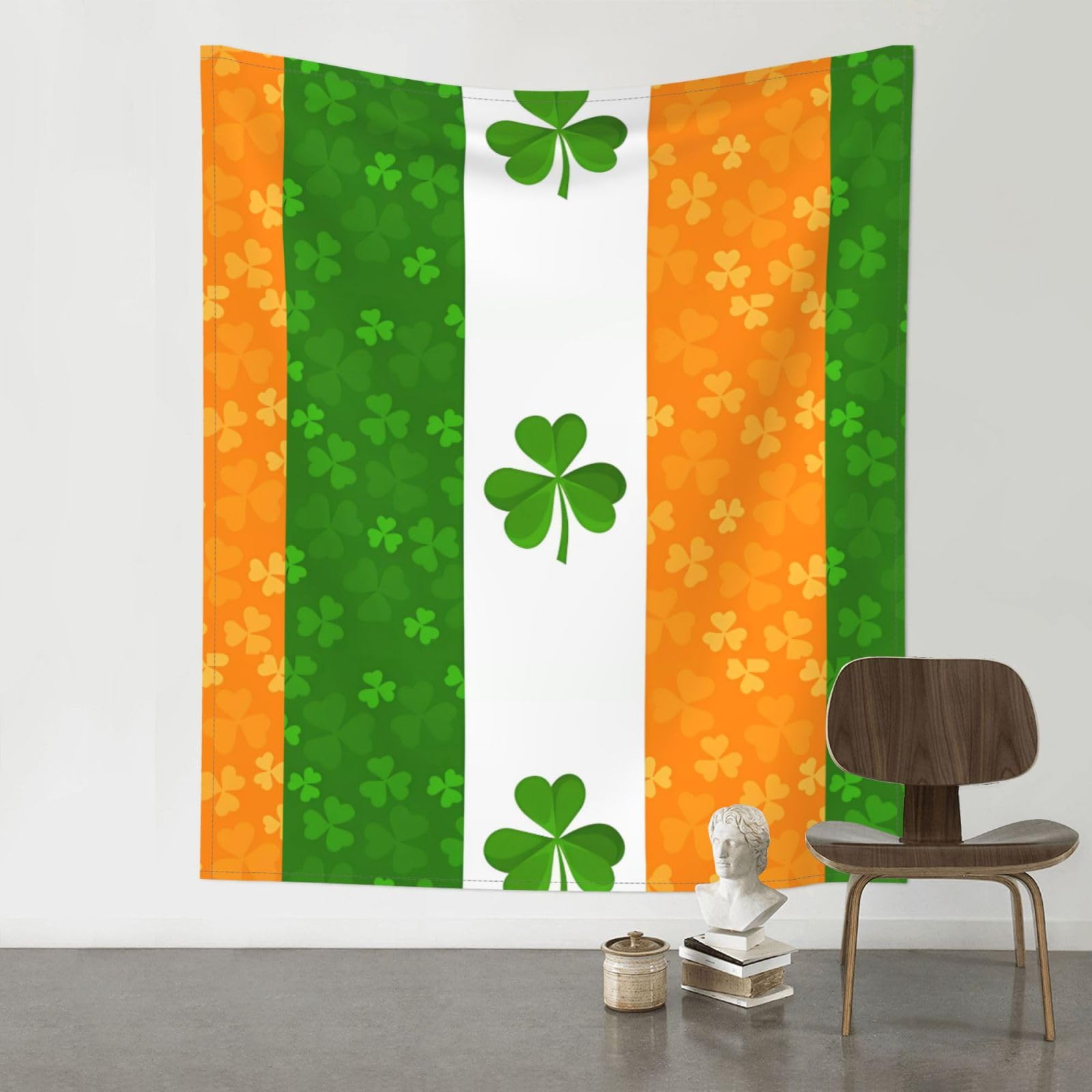HJFCZH irish flag Prints Wall Tapestry 60x51in – Boho Decor Throw for Bedroom, Dorm, Beach Cover & Picnic Blanket