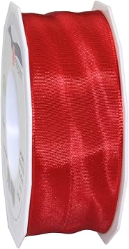 Morex Ribbon French Wired Lyon Fabric Ribbon, 1-1/2-Inch by 27-Yard, Holiday Red 46440/25-919