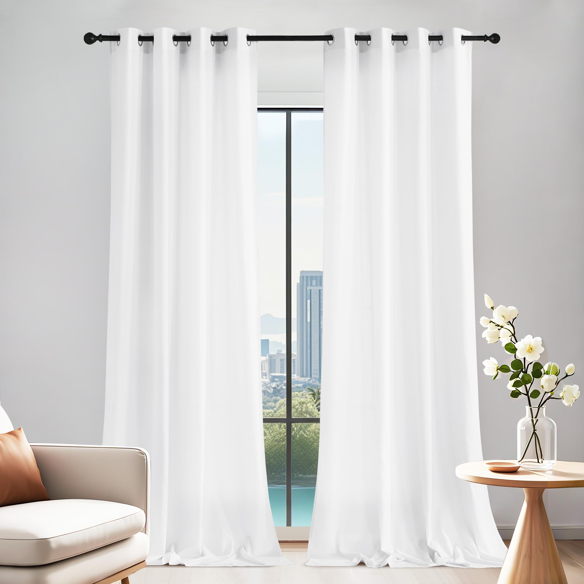 PONY DANCE Extra Long Non-See-Through Voile Curtains