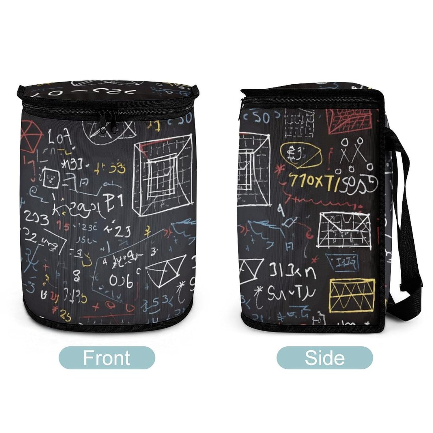 Hanging Car Trash Bag Protable Trash Can Mathematics and Physics Waterproof Garbage Bin for Car