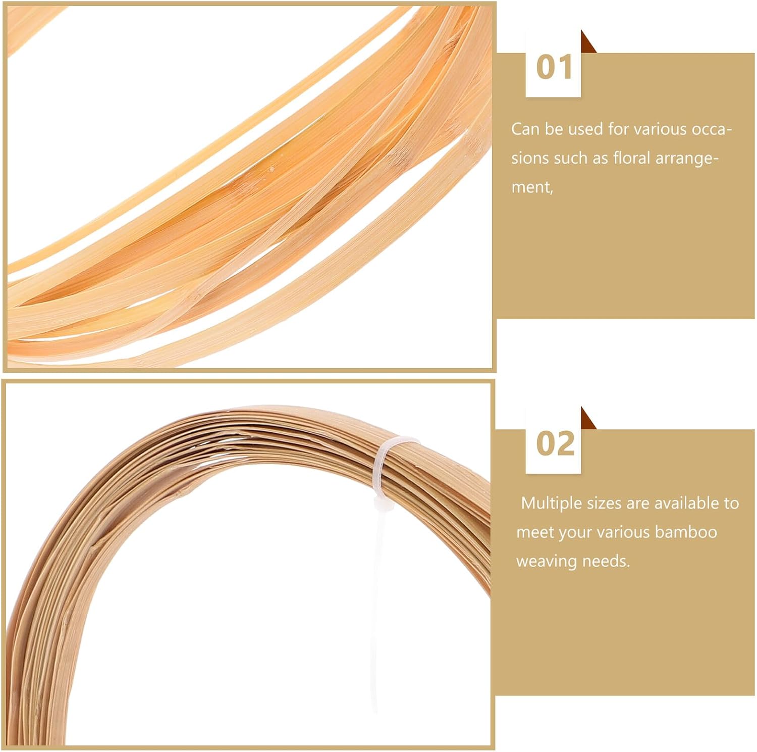TIDTALEO 4 Rolls Natural Rattan Strips for Weaving, Handicraft Cane Material Set with Mixed Widths (0.3Cm-1Cm), DIY Basket Making and Wicker Furniture Repair Supplies for Craft Enthusiasts