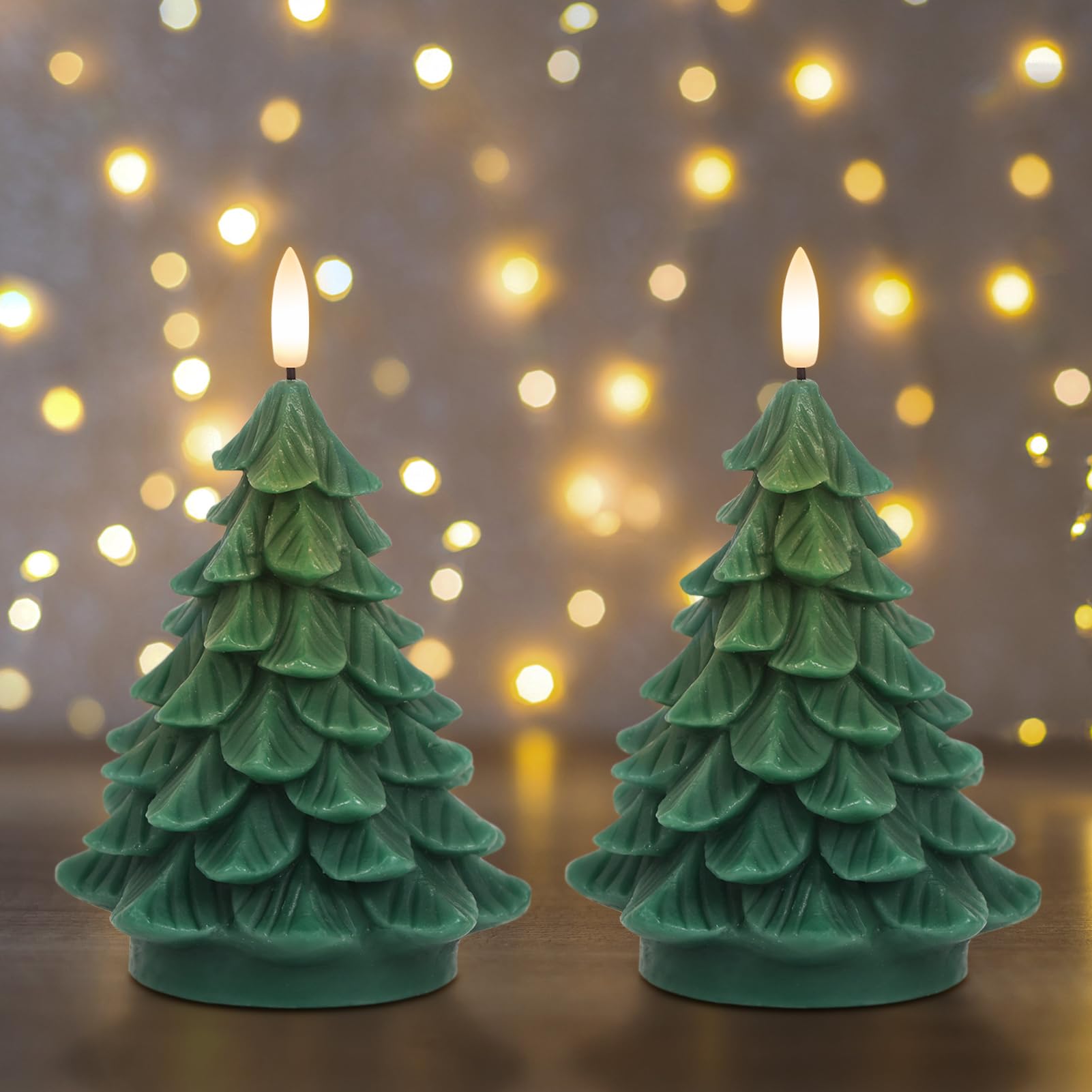 Eldnacele Christmas Tree Flameless Candles Battery Operated with 6H Timer