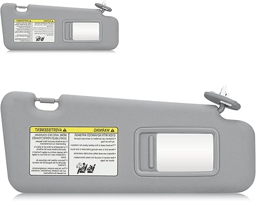 Miniatura 8 de Visera solar para el lado izquierdo del conductor y del pasajero derecho con luz para Toyota Highlander 2008 2009 2010 2011 2012 2013, reemplazo