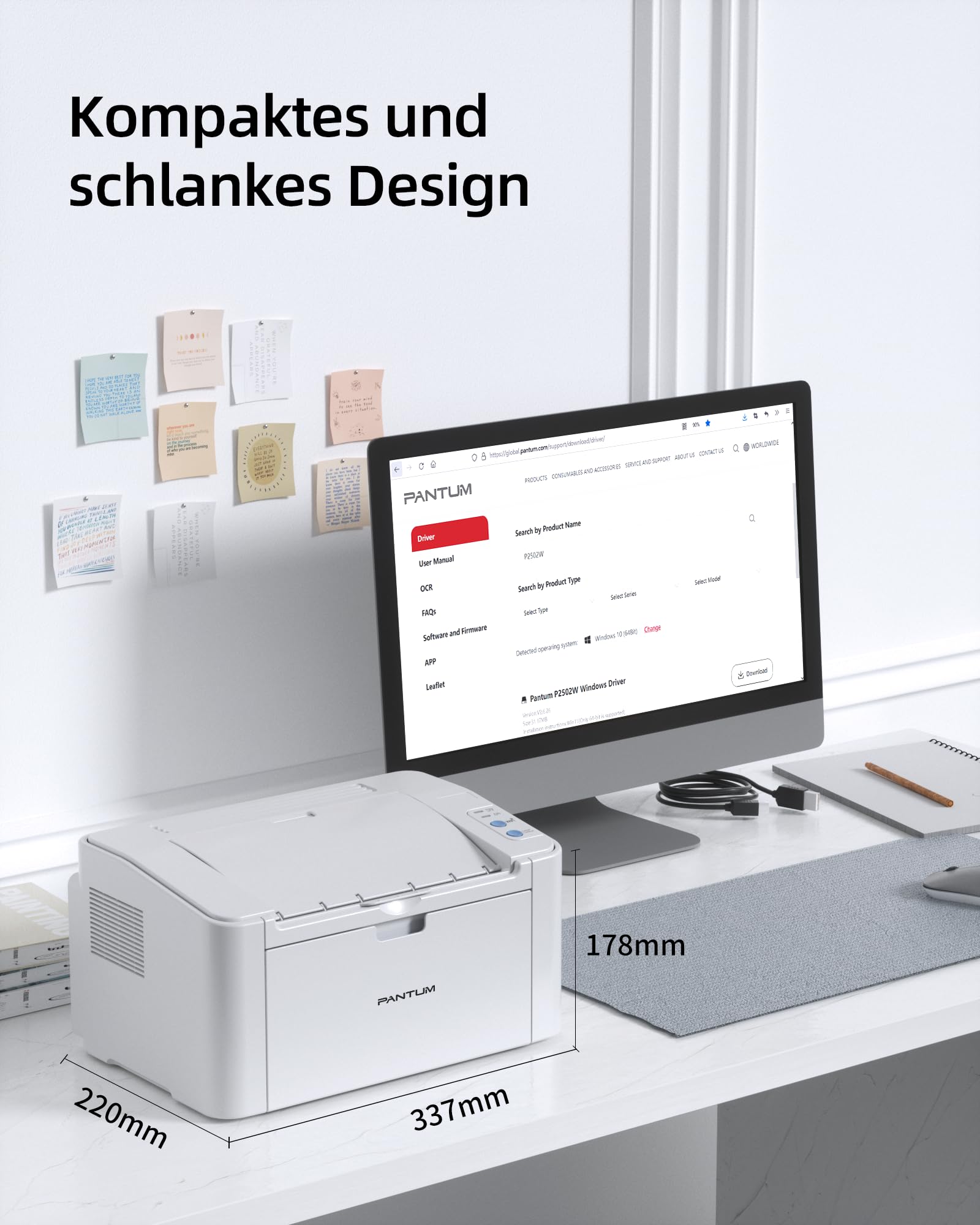 Bezprzewodowa drukarka laserowa Pantum P2502W do użytku domowego w biurze, drukarka czarno-biała z funkcją drukowania mobilnego, WIFI 22 str