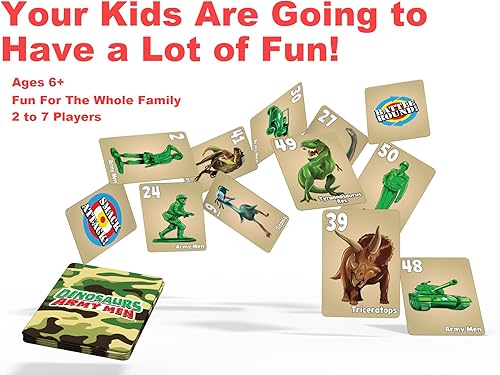 Miniatura 2 de Dinosaurs VS. Army Men un divertido juego de cartas de dinosaurios para niños, incluye 3 cartas coleccionables de dinosaurios, una idea de regalo