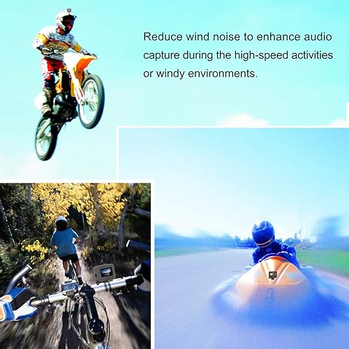 Miniatura 6 de Paquete de 2 fundas Windslayer para GoPro Hero 8 Negro, reduce el ruido del viento para una grabación de audio óptima