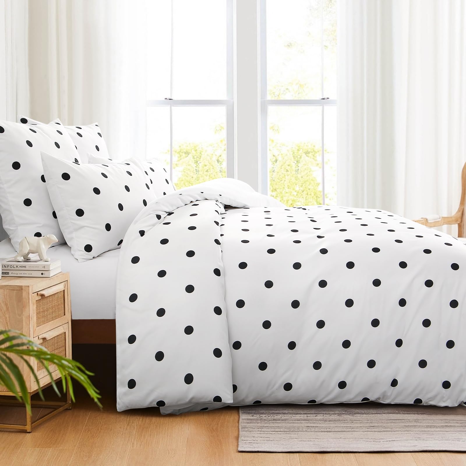 RUIKASI Beddengoed, 200 x 200 cm, 3-delig, wit - beddengoedset 200 x