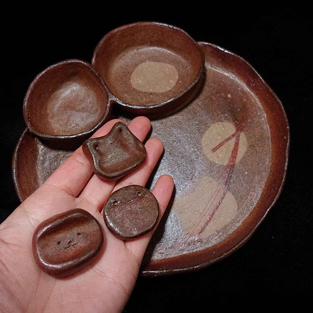 【236】.仕切りプレート、箸置き3セット…備前焼 備前焼 箸置き セット 236152.仕切りプレート、箸置き3セット…備前焼