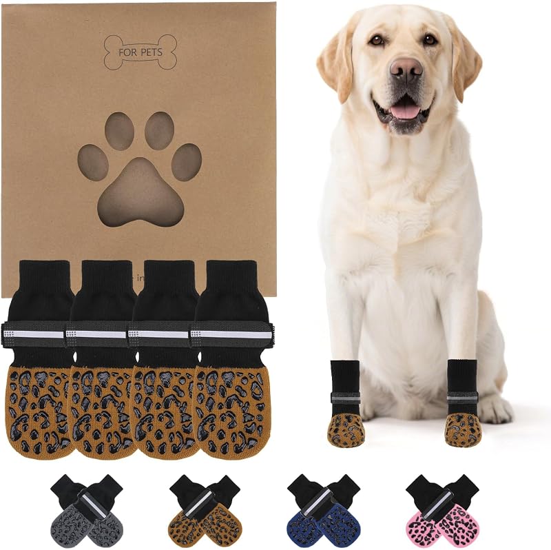 Protetores de Patas Antiderrapantes para Cães KOOLTAIL com Grip Duplo e Faixas Refletivas – Tamanho S