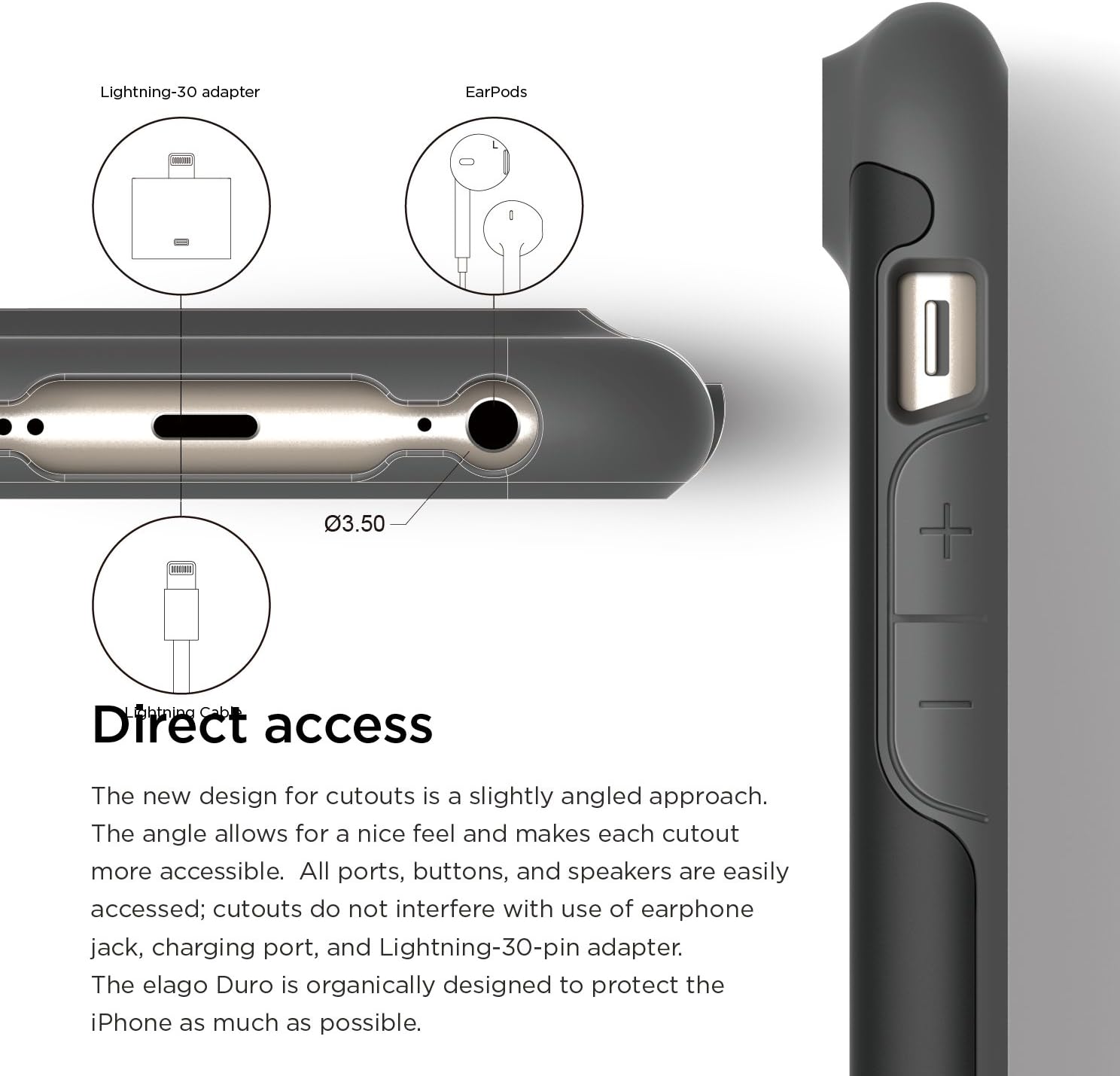 elago iPhone 6S Case, [Duro][Dark Grey/Matte Black] - [Premium Armor][Heavy Shock Absorption][Dual Layers] – for iPhone 6/6S