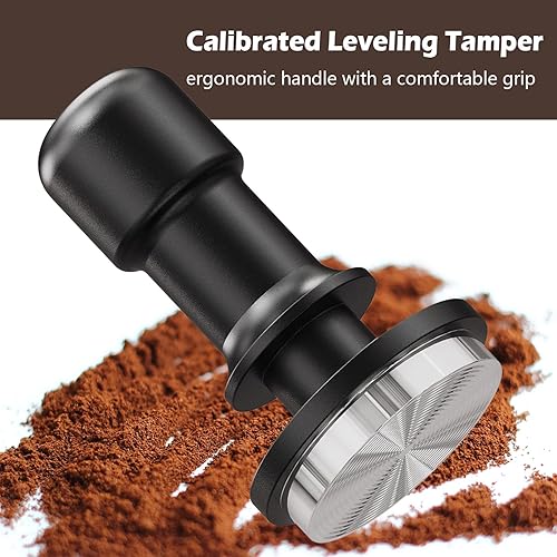 Miniatura 4 de PUSEE Tamper de café espresso de 1.77 pulgadas, calibrado de alta calidad, 30 libras con resorte cargado, 100% acero inoxidable para barista hogar,