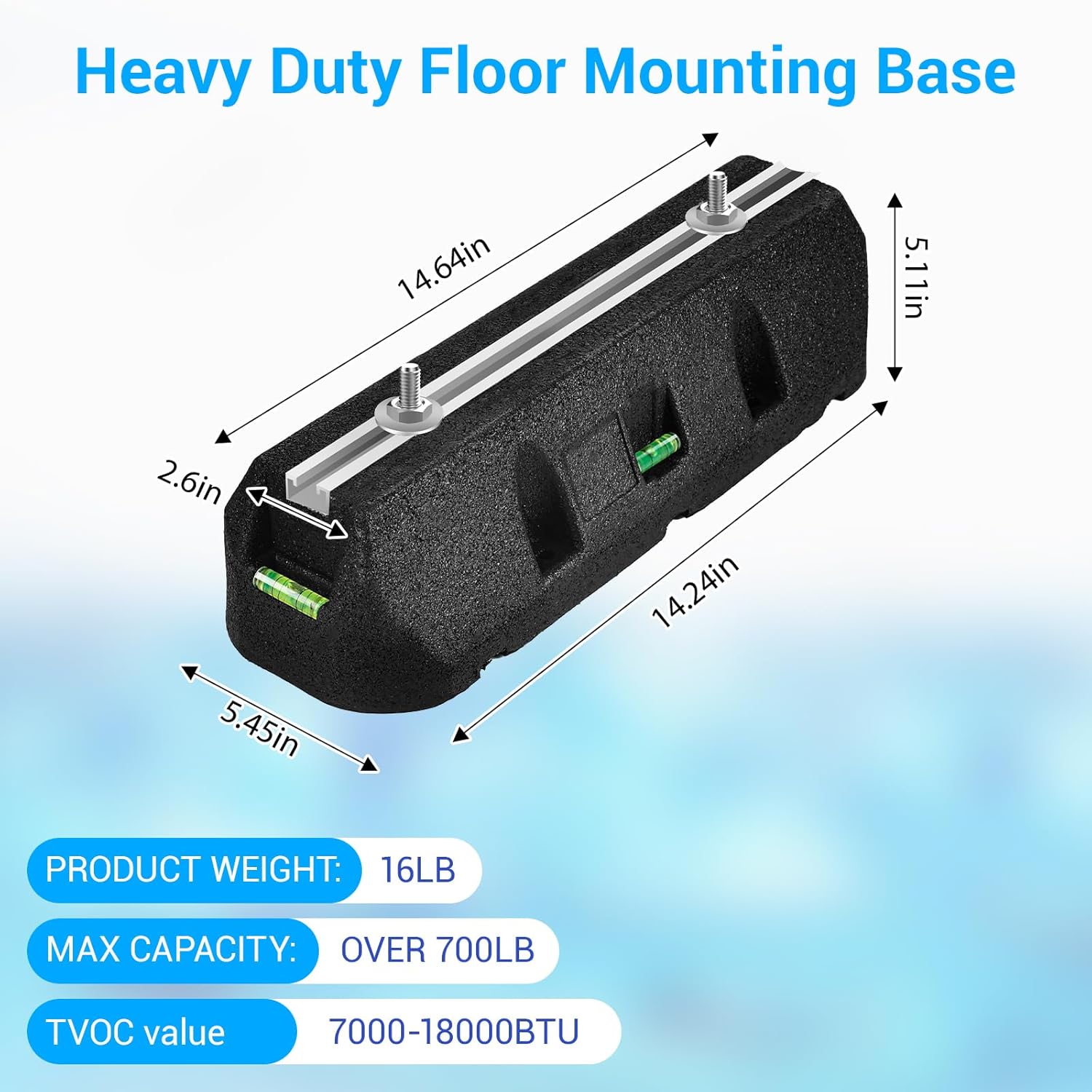 Mini Split Floor Mount Base | Air Conditioner Base for 7,000–18,000 BTU | Anti-Vibration Mini Split Base, UV & Waterproof Condenser Support for Outdoor HVAC Units