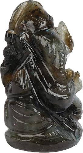 Miniatura 2 de gemhub Estatua de Ganesha de 172 quilates con piedra preciosa labradorita del Señor Ganesha