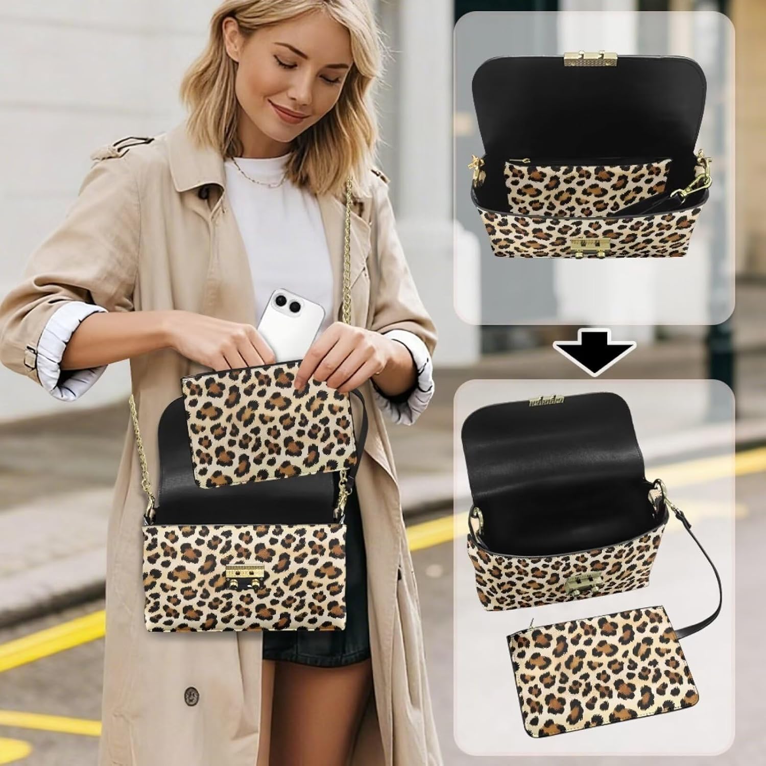 Christmas Crossbody Purses for Womens Lightweight Cute Chain Shoulder Handbag with Single Buckle for Prom Party