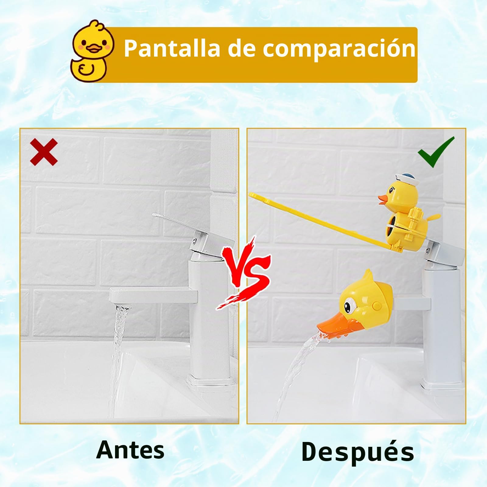 Extensor Grifo Lavabo para Niños 1 pieza extensor de grifo de dibujos animados Alargador Grifo Diseño en Forma de Pato Ajustable más Conveniente para que los Niños Pequeños se Laven las Manos