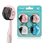 Frekare Helmet Toothbrush Covers Caps, Toothbrush Head Protector for Household Travel, Fits Most Manual and Electric Toothbrushes, 4 Count (Blue, White, Pink, Rose Pink)