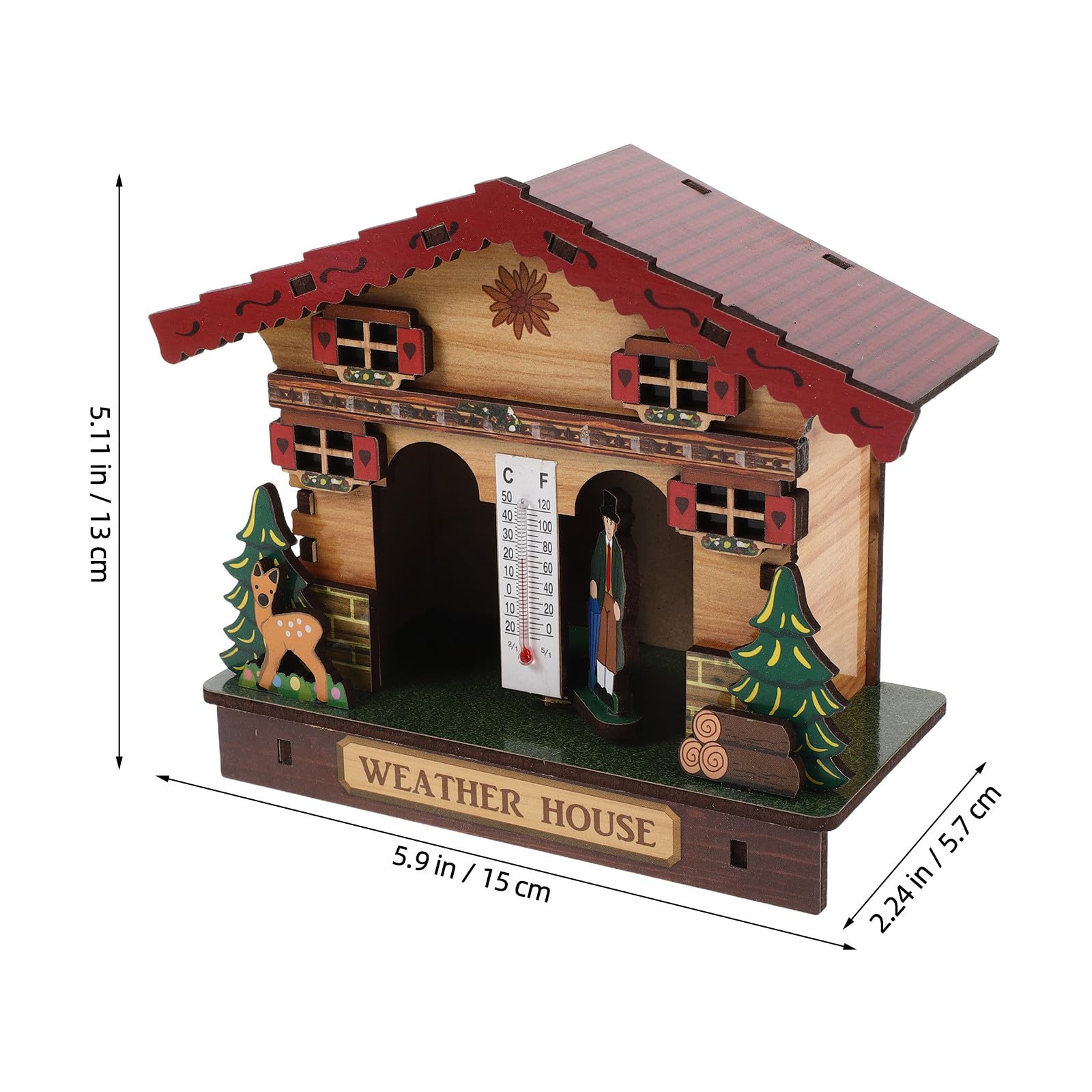 jojofuny Termometro igrometro barometro da parete: indicatore del clima interno per casa, sauna, ufficio - indicatore decorativo in legno di temperatura e umidità
