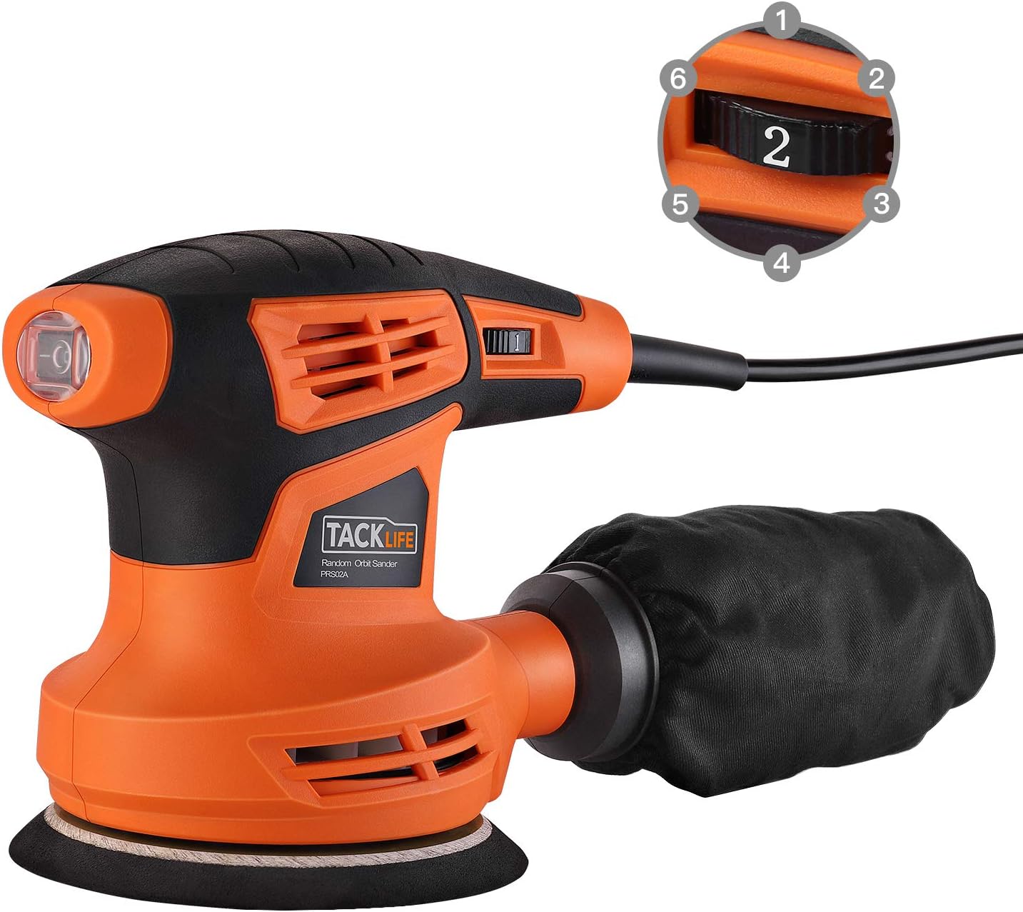 Lijadora excéntrica, tacklife lijadora eléctrica 280 W con 125 mm disco de  lijado, 360 ° rotación de placa de base de lijado, 6 velocidades variables,  un saco de paja, cable 3 m | prs02 a : Amazon.es: Bricolaje y herramientas