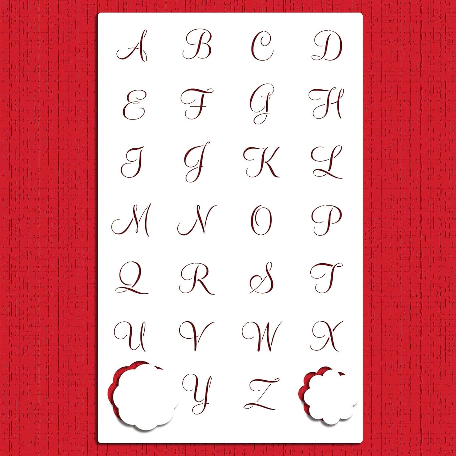 Designer Stencils Emily's Mini Monogram Set Cookie Stencil, Beige/semi-transparent, 1 inch letters
