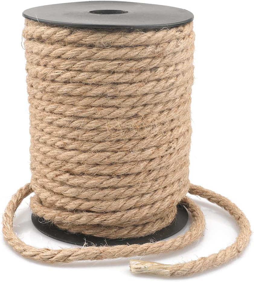 KINGLAKE 30m Thick Garden Jute Rope Cord 6mm Hemp Rope String Thick