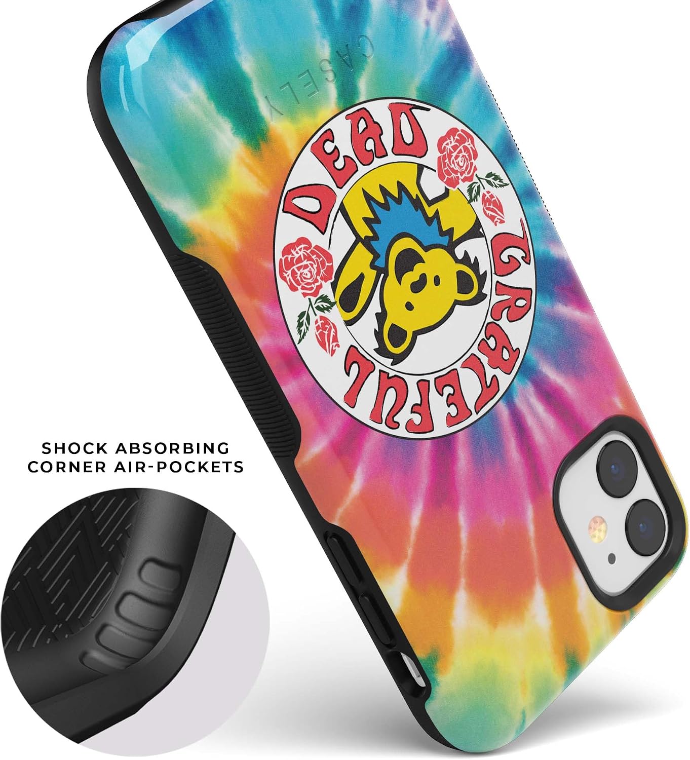 Casely iPhone 11 Case | On Tour | Grateful Dead Tie Dye Sticker | Bold Protective Design