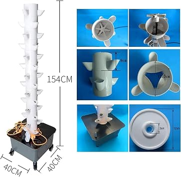 gff 15-layer 45-hole hydroponic tower set hydroponic planting system, hydroponic planting system, smart, hydroponic cultivation system