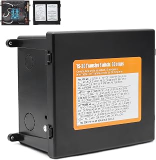 30 Amp Transfer Switch, Automatic Generator Transfer Switch for RV, Shore Power, Speedboats, 120V ATS Auto, Black