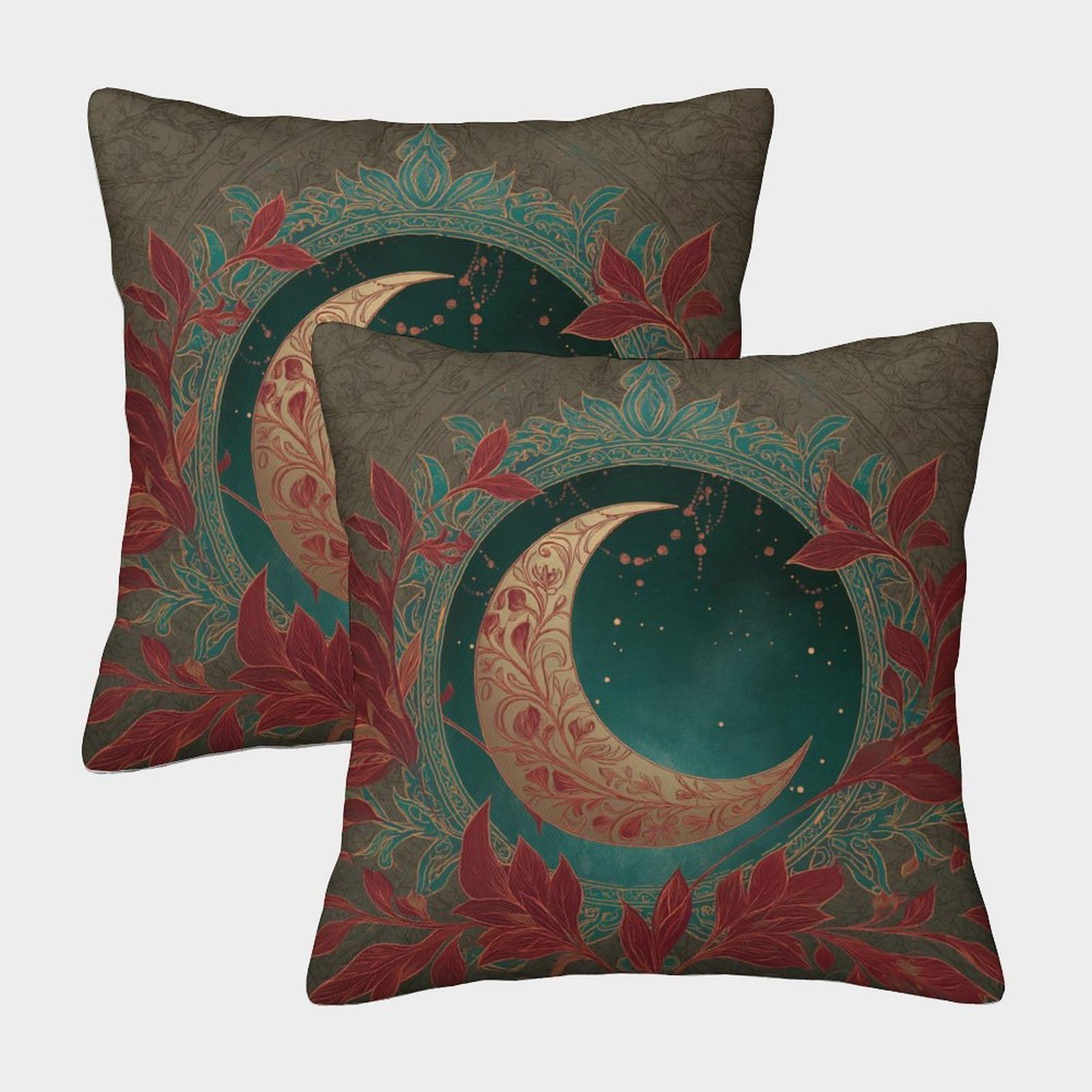kaiyun 2 Pack 3D Crescent Moon Sketch Illustration Cushion 3D Soft Touch Pillowcase,sofa Chair Home Furnishings 40x40cm