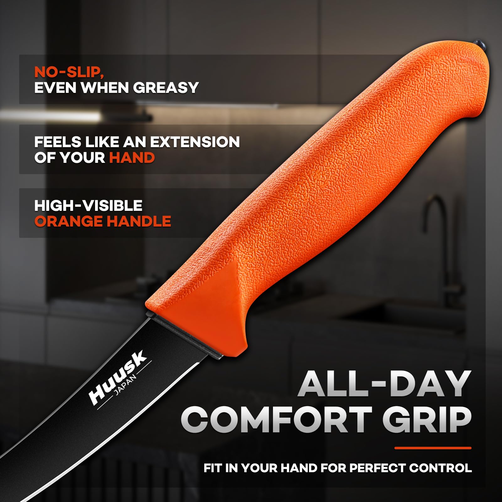 Huusk Curved Boning Knife - 6" Filet Knife -3