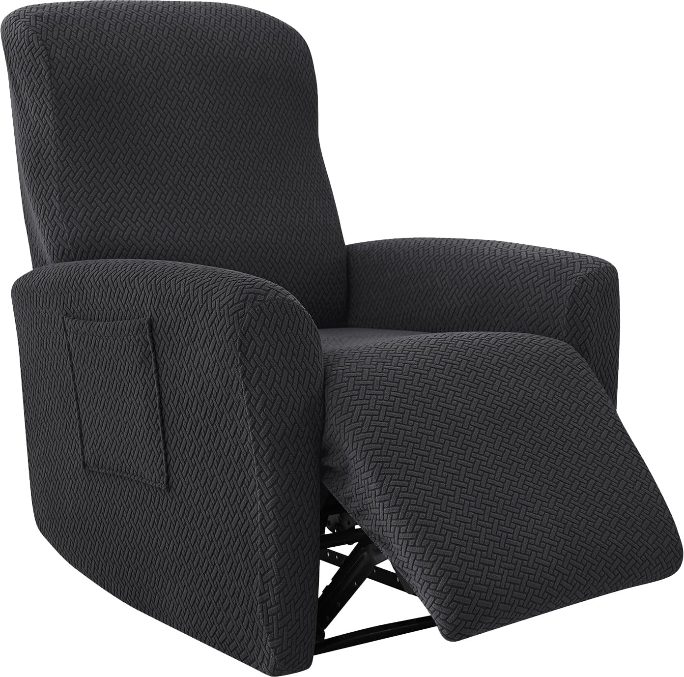 FUANGUI Recliner Chair Covers 4-Pieces Small Recliner Cover for Recliner Chair, Non Slip Covers Washable Lazy Boy Recliner Slipcovers/Furniture Protector for Kids, Dog, Living Room, 01