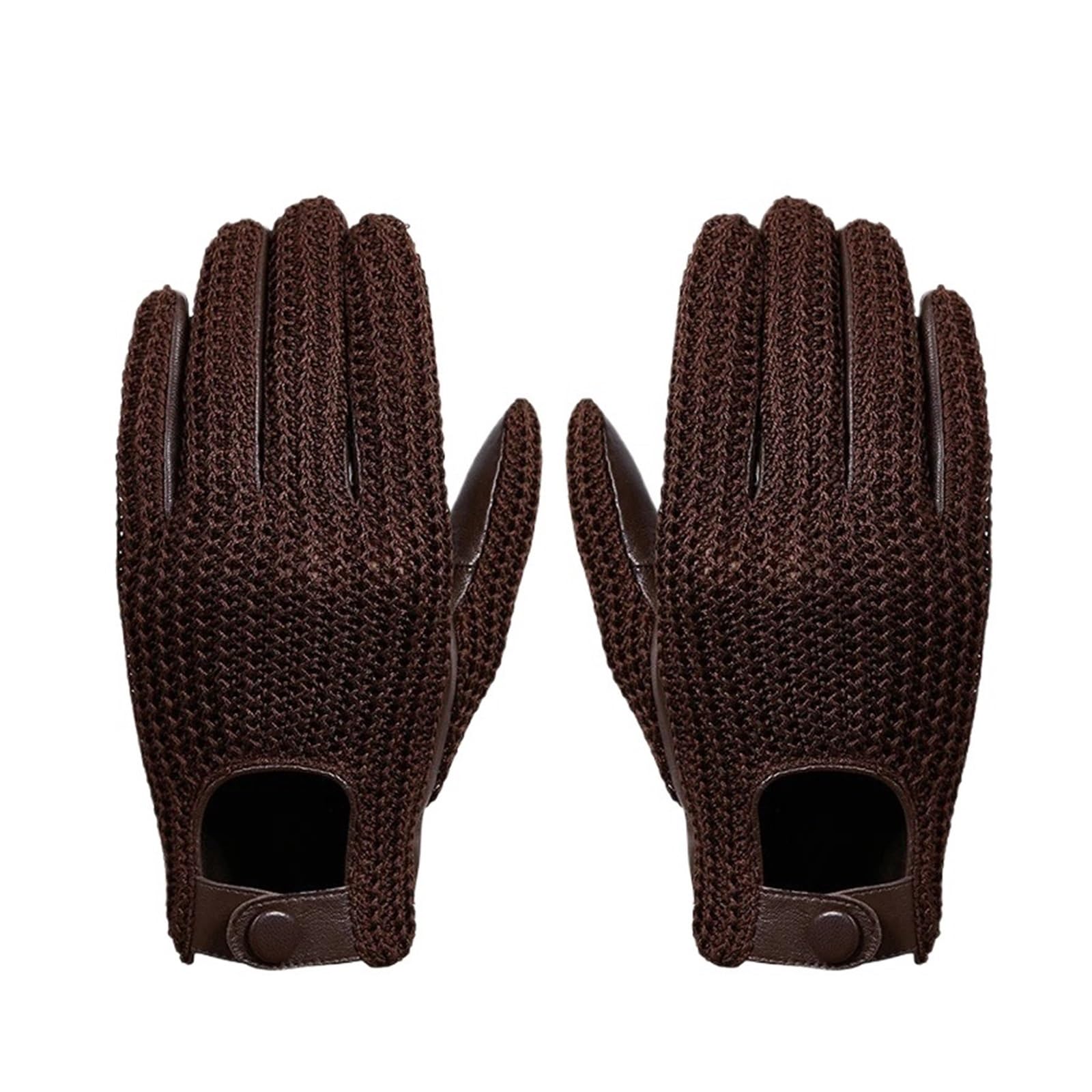 Jesienne letnie męskie wełniane dzianinowe rękawiczki z koziej skóry z funkcją ekranu dotykowego,Zręczność Gwarantowana(Brown,Medium)