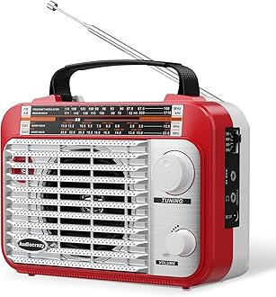 Audiocrazy Multiband AM/FM/SW1-2 Radio Transistor Radio AC or Battery Operated with Best Reception Large Speaker and Precise Tuning Button with AUX Input and 3.5 mm Headphone Jack