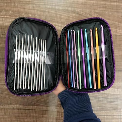 Miniatura 7 de Juego de ganchos ergonómicos de ganchillo agarre suave ergonómico de ganchillo, juego de 22, varios tamaños, kits de tejido para principiantes y