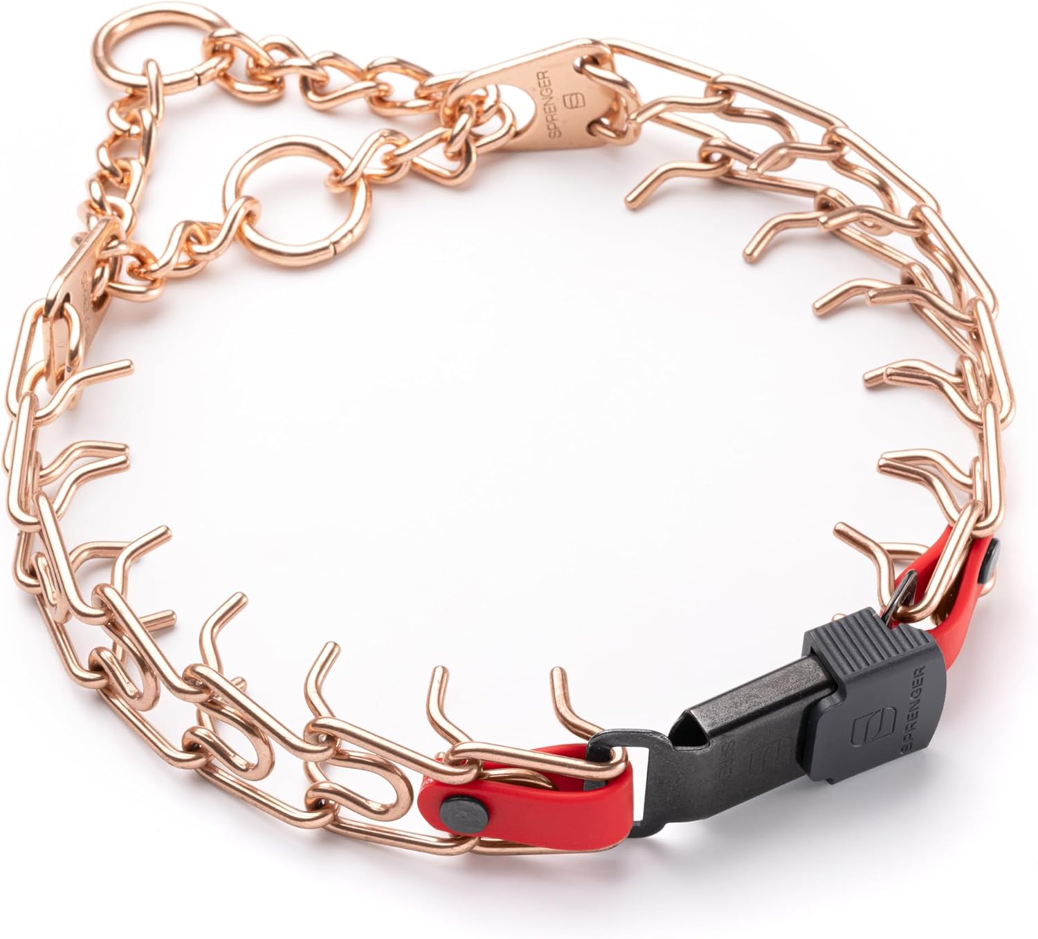 Herm Sprenger Curogan Dog Collar with Short Links and Quick Release ClicLock Buckle and Biothane Insert Made in Germany 20in x 3.0mm (Neck Size up to 16-17in) (Cherry Red)